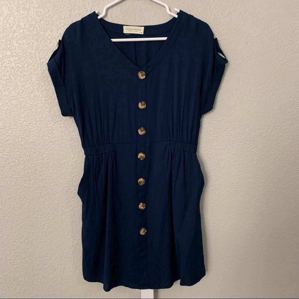 Blue Button Down Dress